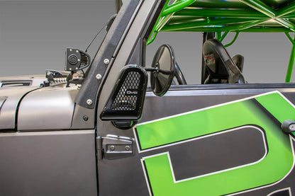 DV8 Offroad 07-18 Jeep JK Tubular Mirrors; Black by DV8 Offroad