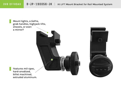 DV8 Offroad 07-21 Jeep Wrangler JK/JL Hi Lift Mount Bracket by DV8 Offroad