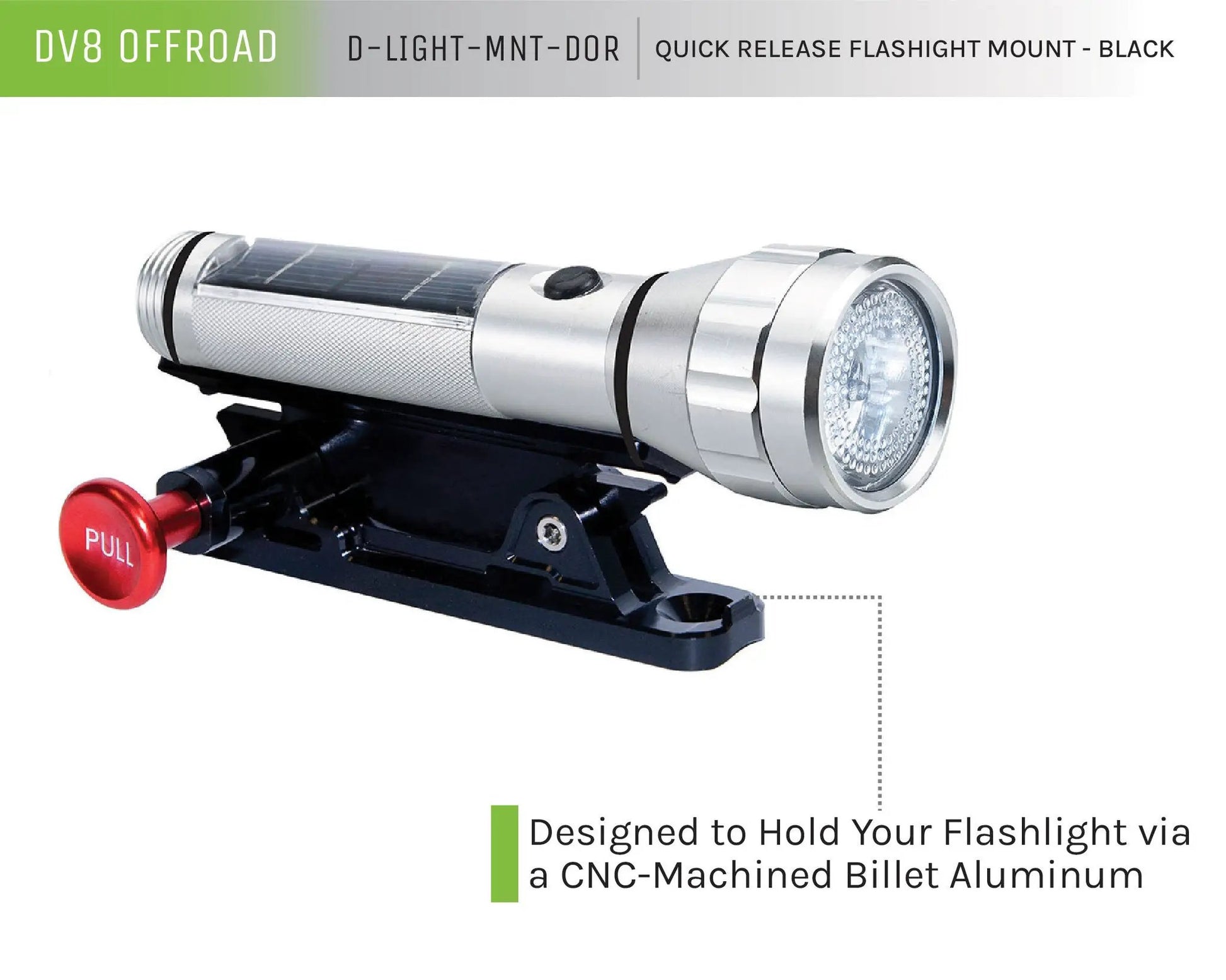DV8 Offroad Flashlight Mount; Black by DV8 Offroad