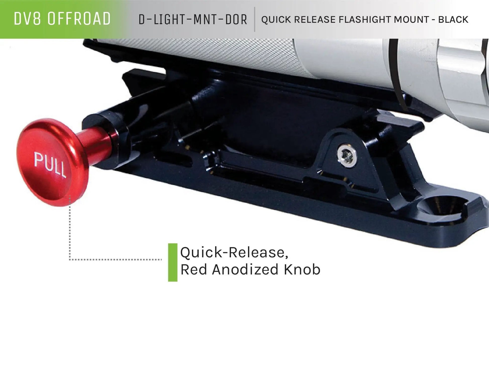 DV8 Offroad Flashlight Mount; Black by DV8 Offroad