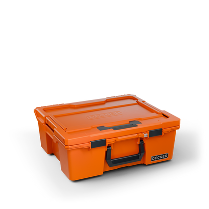 DECKED Halfrack 32 - includes two (2) dividers - blaze orange with black latches