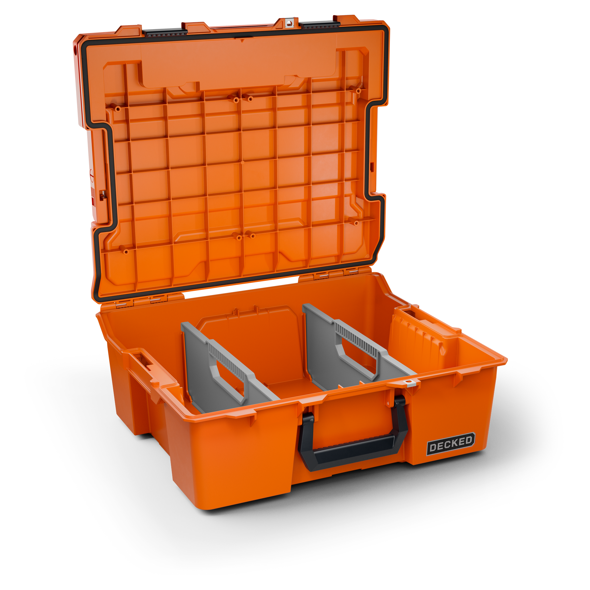 DECKED Halfrack 32 - includes two (2) dividers - blaze orange with black latches by DECKED