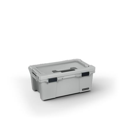 DECKED Sixer 16 Case - Includes one (1) weatherproof 16-liter latching case and one (1) Cargo Tray - In Cool Gray with black latches by DECKED