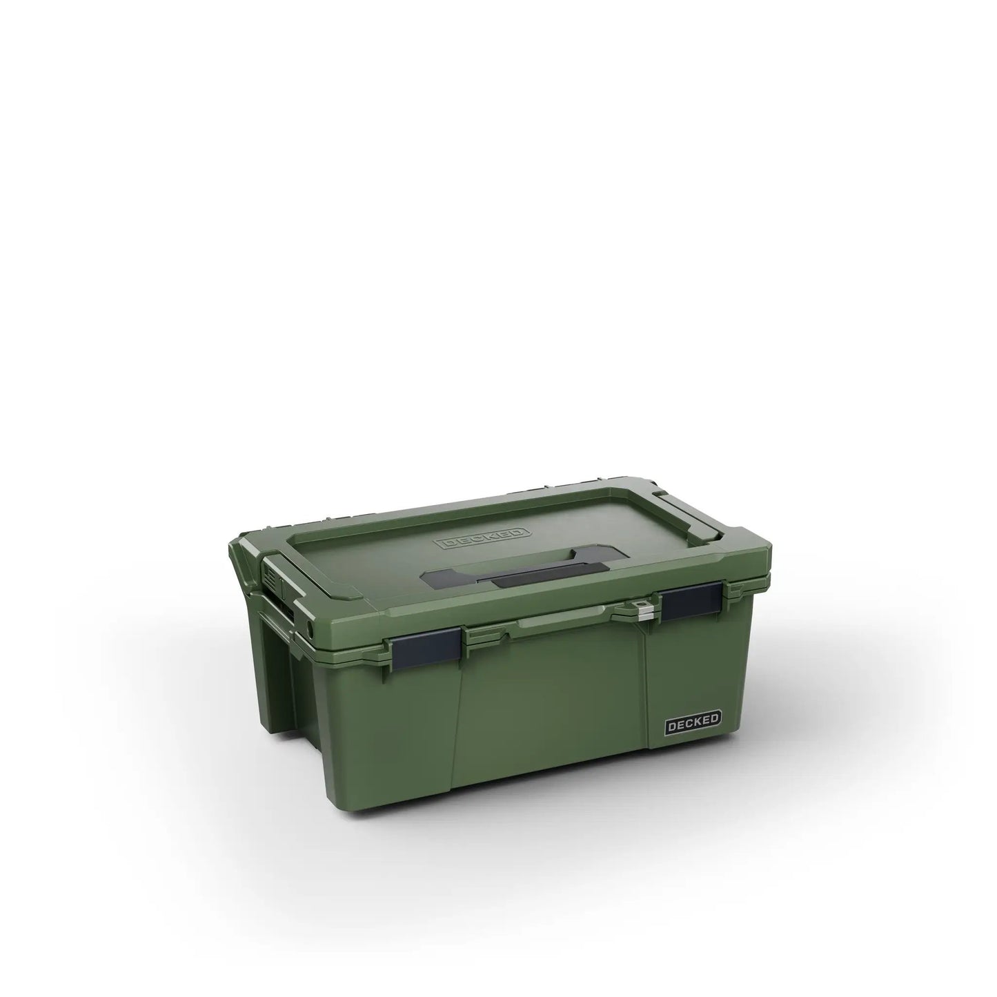 DECKED Sixer 16 Case - Includes one (1) weatherproof 16-liter latching case and one (1) Cargo Tray - In Ranger Green with black latches by DECKED