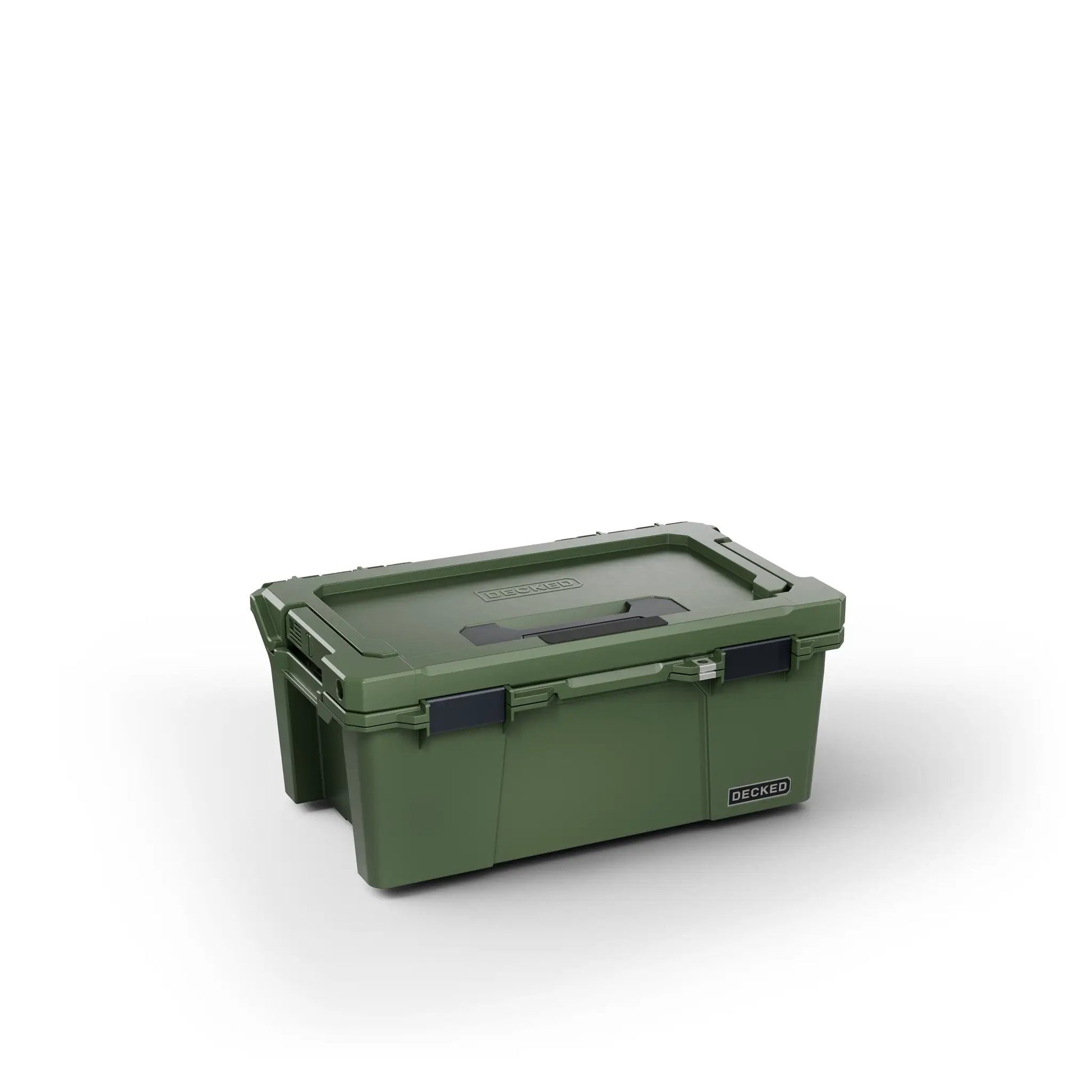 DECKED Sixer 16 Case - Includes one (1) weatherproof 16-liter latching case and one (1) Cargo Tray - In Ranger Green with black latches by DECKED