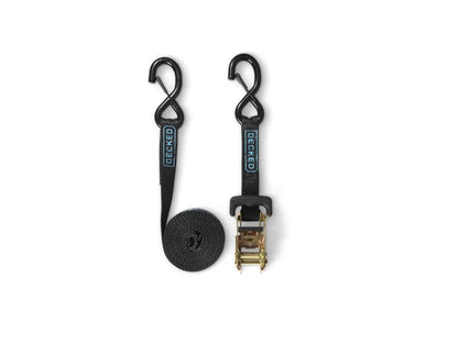DECKED Rachet Straps - standard ratchet straps with DECKED logo - one set of two - black