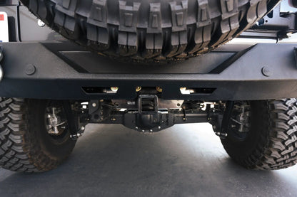 DV8 Offroad AHJP-02 is a bolt on hitch for the 07-22 Jeep Wrangler JK & JL. Constructed from steel & protected with a gloss black powder coat, the hitch offers a 2in. receiver mount & installs in the factory location with supplied hardware by DV8 Offroad