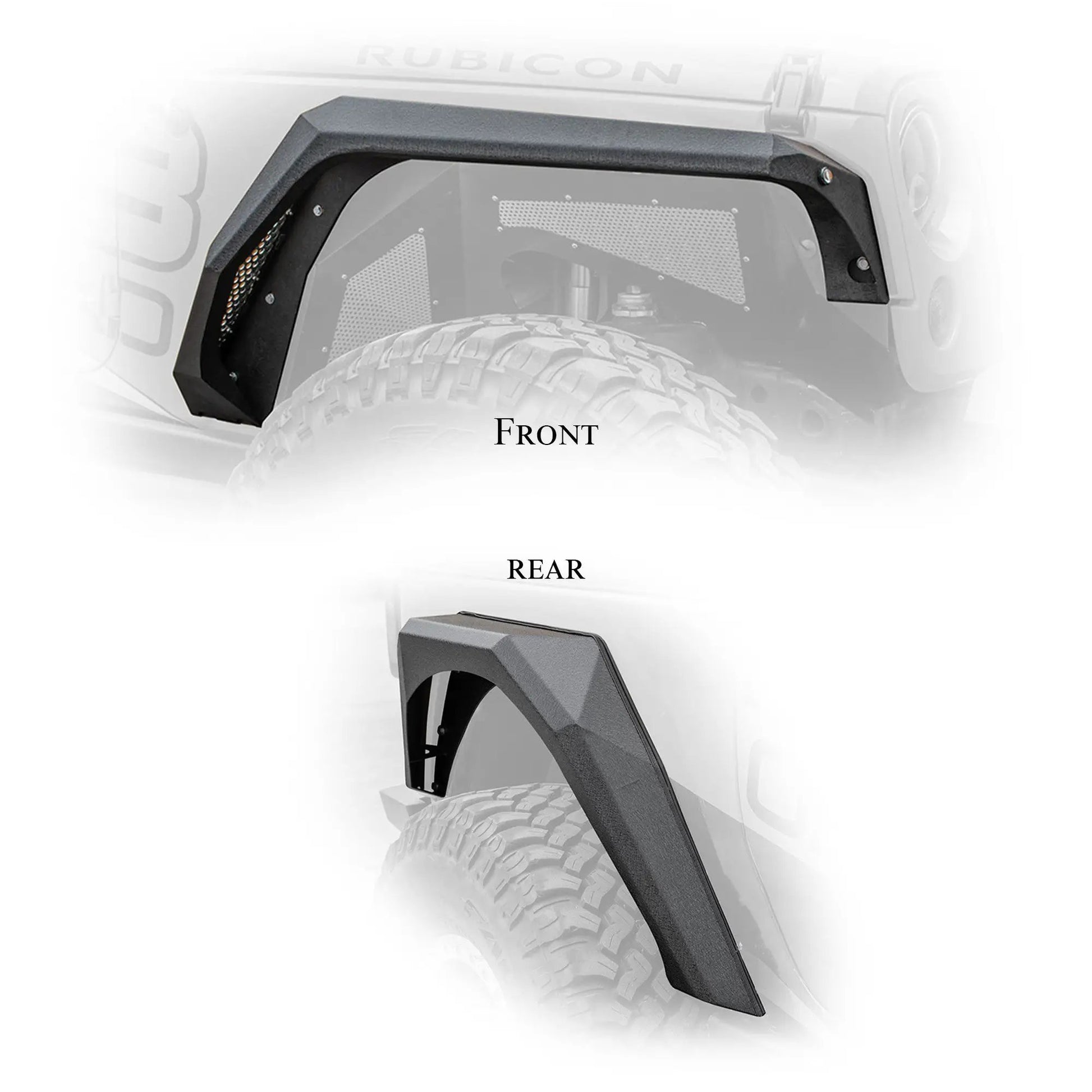 DV8 Offroad 07-18 Jeep JK Fender Flares; Armor; Front & Rear by DV8 Offroad