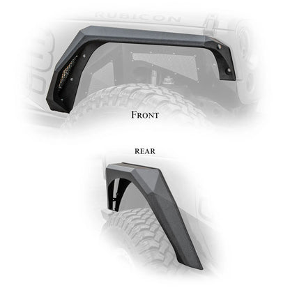 DV8 Offroad 07-18 Jeep JK Fender Flares; Armor; Front & Rear by DV8 Offroad
