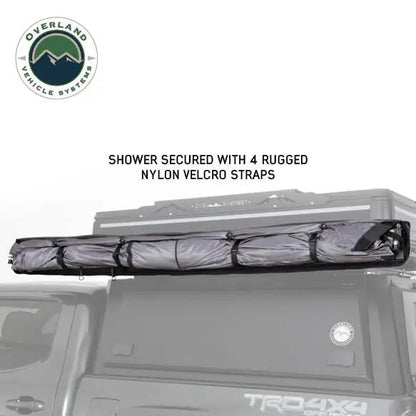 OVS HD Nomadic Shower - Quick Deploying Double Shower, 42" x 84", Grey Body, Green Trim W/Black Travel Bag by OVS