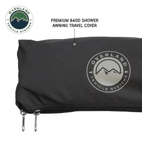OVS HD Nomadic Shower - Quick Deploying Double Shower, 42" x 84", Grey Body, Green Trim W/Black Travel Bag by OVS