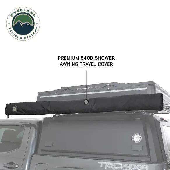 OVS HD Nomadic Shower - Quick Deploying Double Shower, 42" x 84", Grey Body, Green Trim W/Black Travel Bag by OVS
