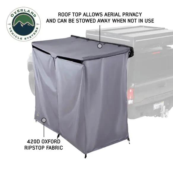 OVS HD Nomadic Shower - Quick Deploying Double Shower, 42" x 84", Grey Body, Green Trim W/Black Travel Bag by OVS