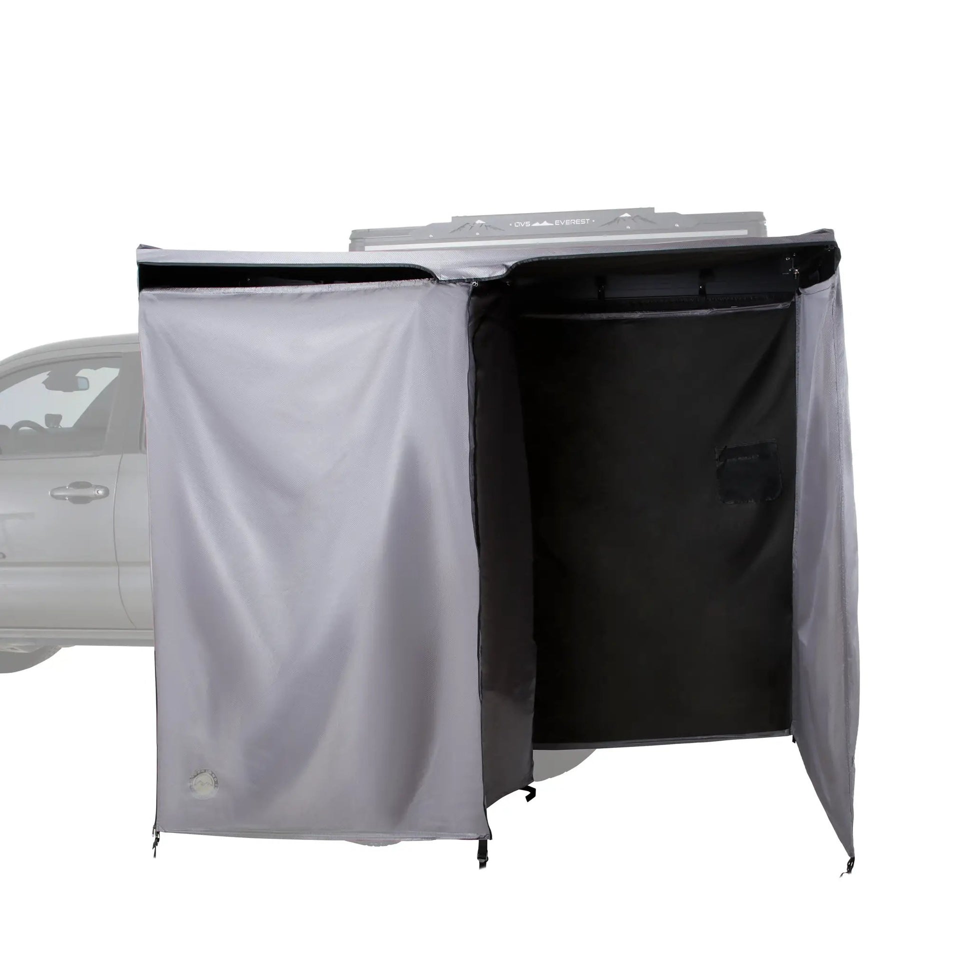 OVS HD Nomadic Shower - Quick Deploying Double Shower, 42" x 84", Grey Body, Green Trim W/Black Travel Bag by OVS