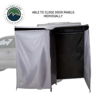 OVS HD Nomadic Shower - Quick Deploying Double Shower, 42" x 84", Grey Body, Green Trim W/Black Travel Bag by OVS
