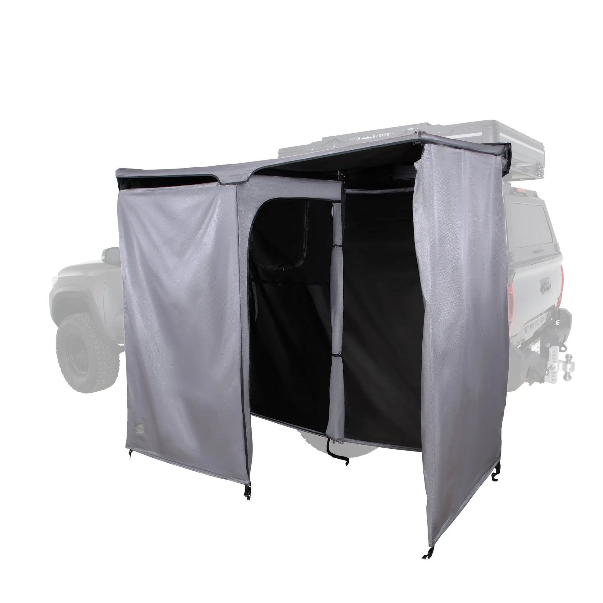 OVS HD Nomadic Shower - Quick Deploying Double Shower, 42" x 84", Grey Body, Green Trim W/Black Travel Bag by OVS