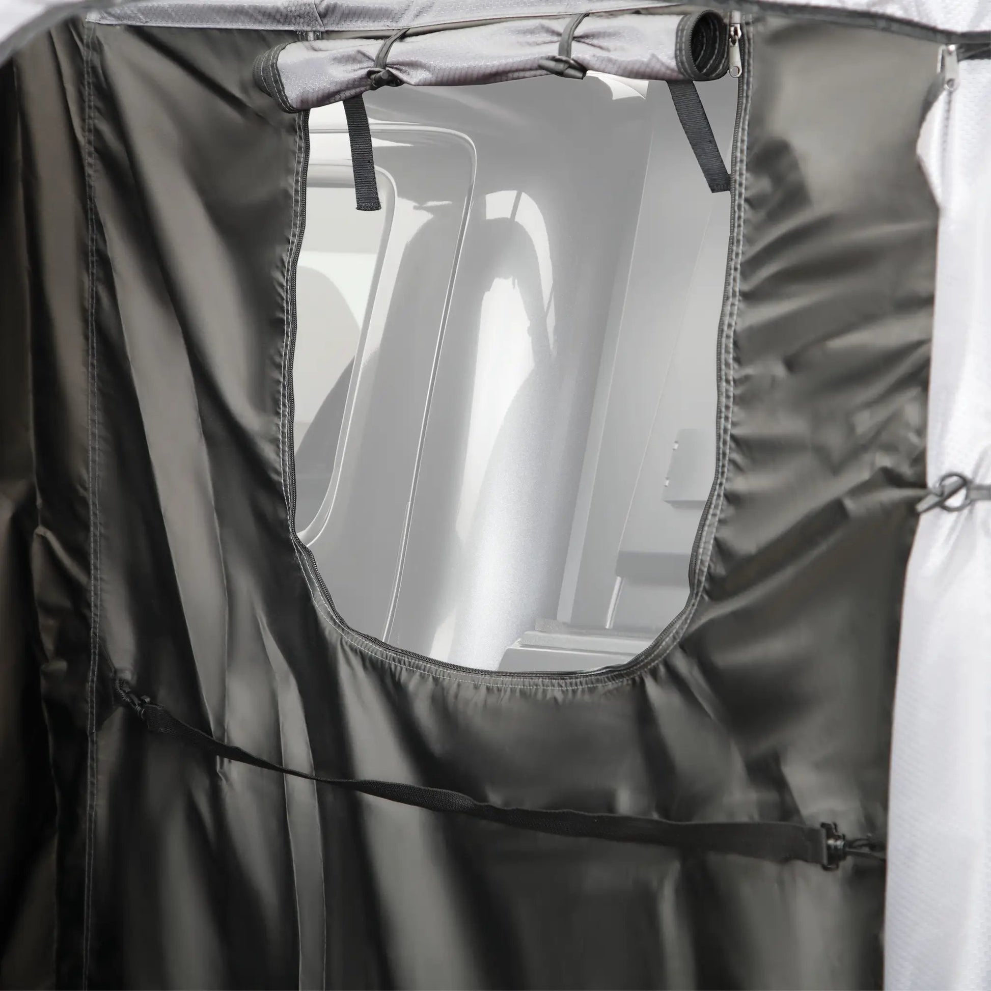 OVS HD Nomadic Shower - Quick Deploying Double Shower, 42" x 84", Grey Body, Green Trim W/Black Travel Bag by OVS