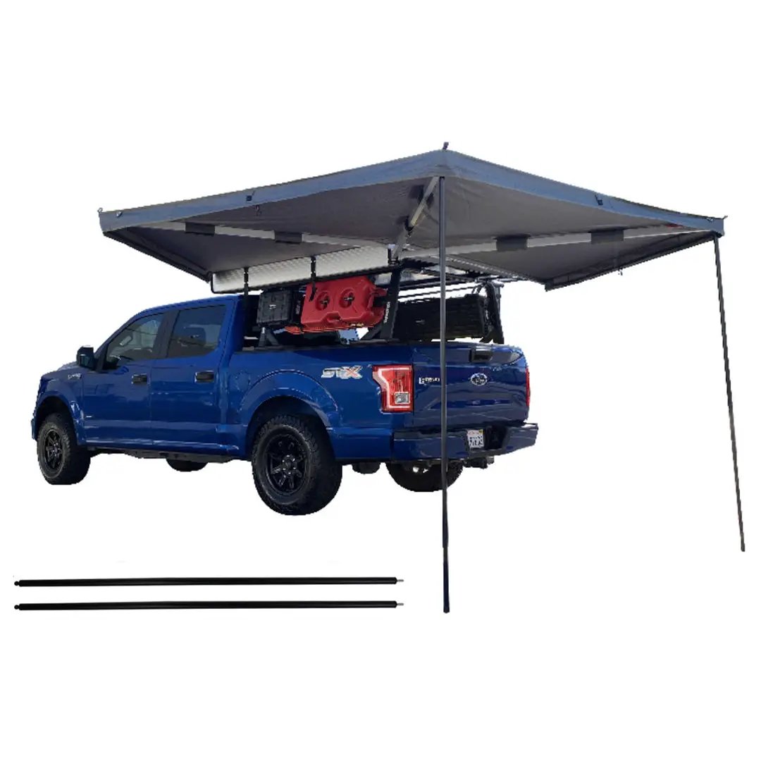 OVS HD Nomadic 270 LT - Awning, Driver Side, Grey Body, Green Trim W/Black Travel Bag by OVS