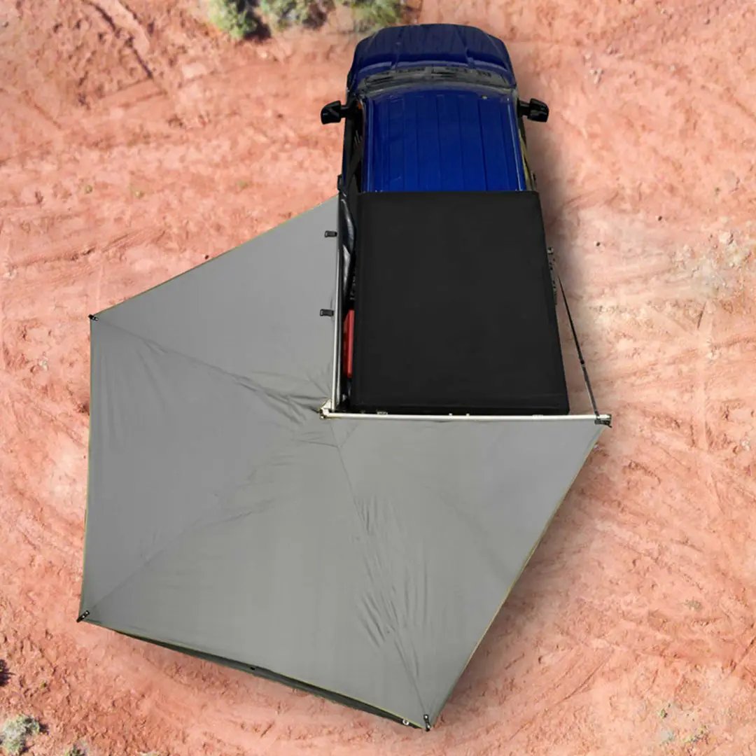 OVS HD Nomadic 270 LT - Awning, Driver Side, Grey Body, Green Trim W/Black Travel Bag by OVS