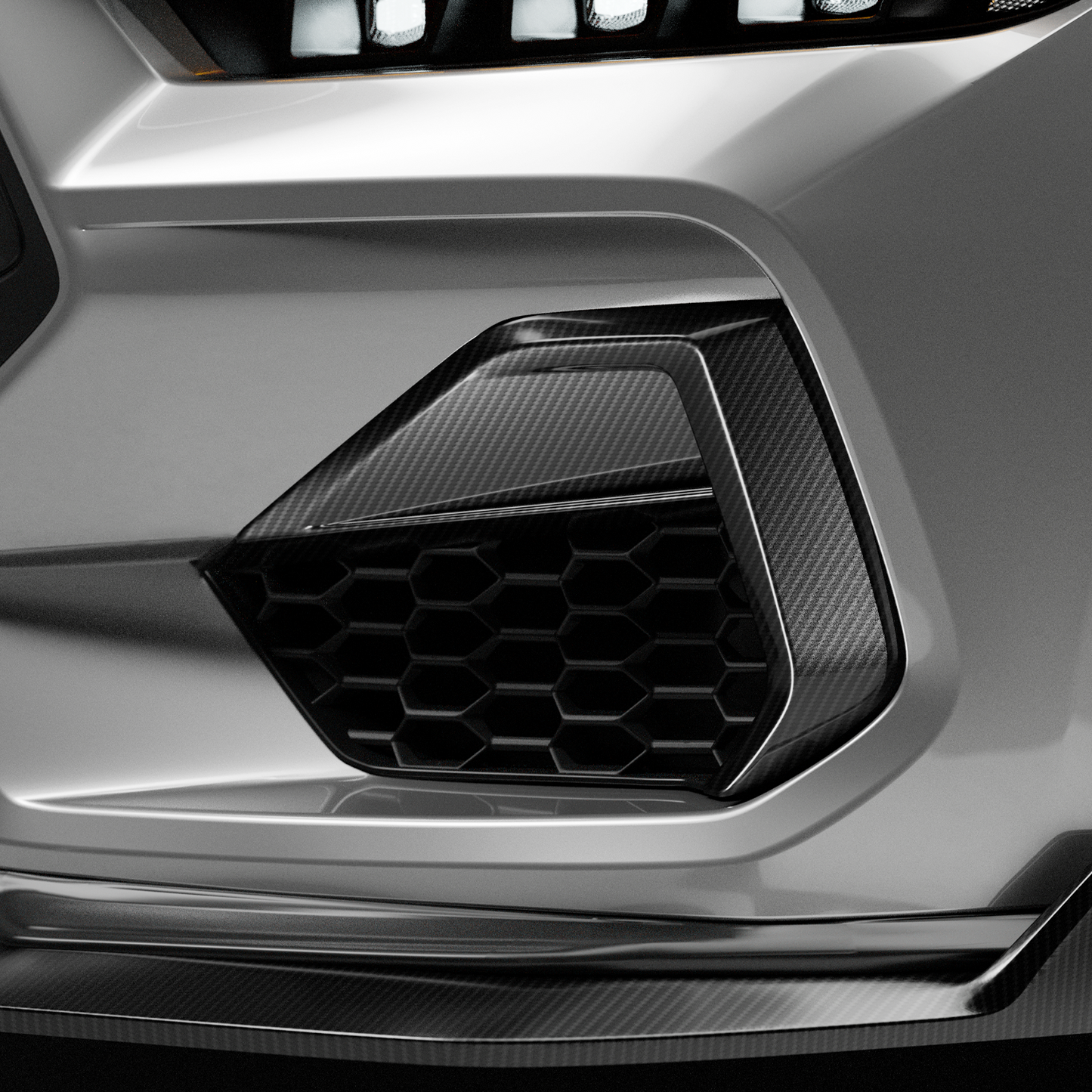 NYTOP 2024-Current Ford Mustang GT Dry Carbon Side Grille Trim Cover