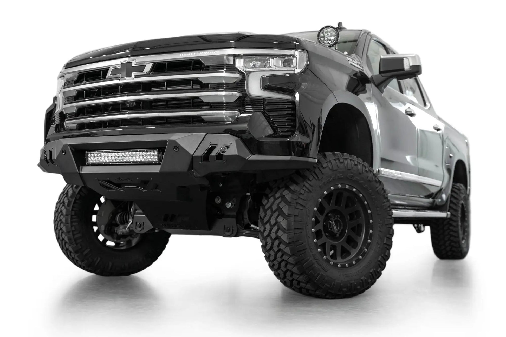 Addictive Desert Designs Chevy Silverado 1500 Black Label Front Bumper by Addictive Desert Designs