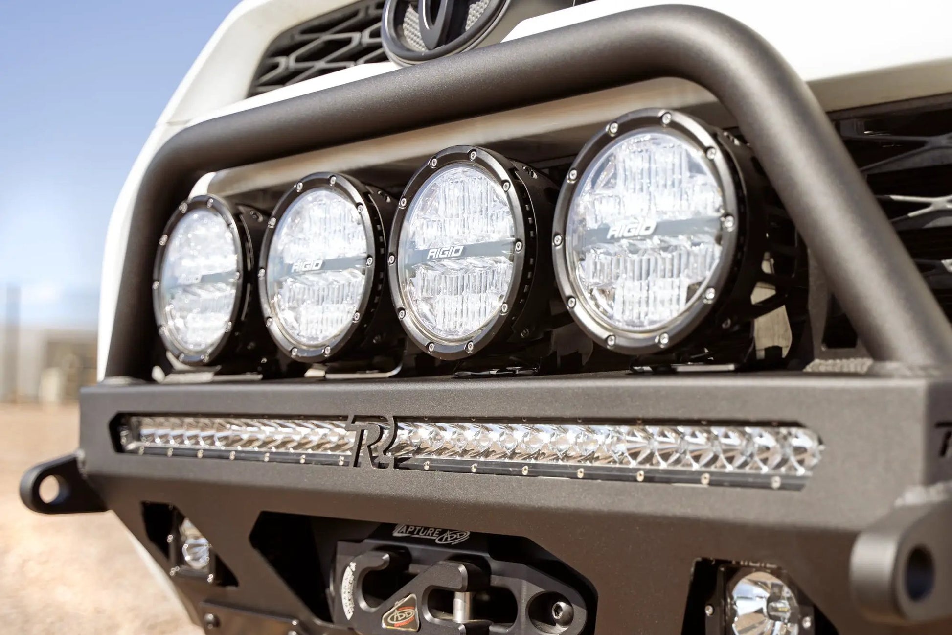 Rago Fabrication 2014-2024 Toyota 4Runner Center Mount Winch Front Bumper with Top Hoop by Rago Fabrication