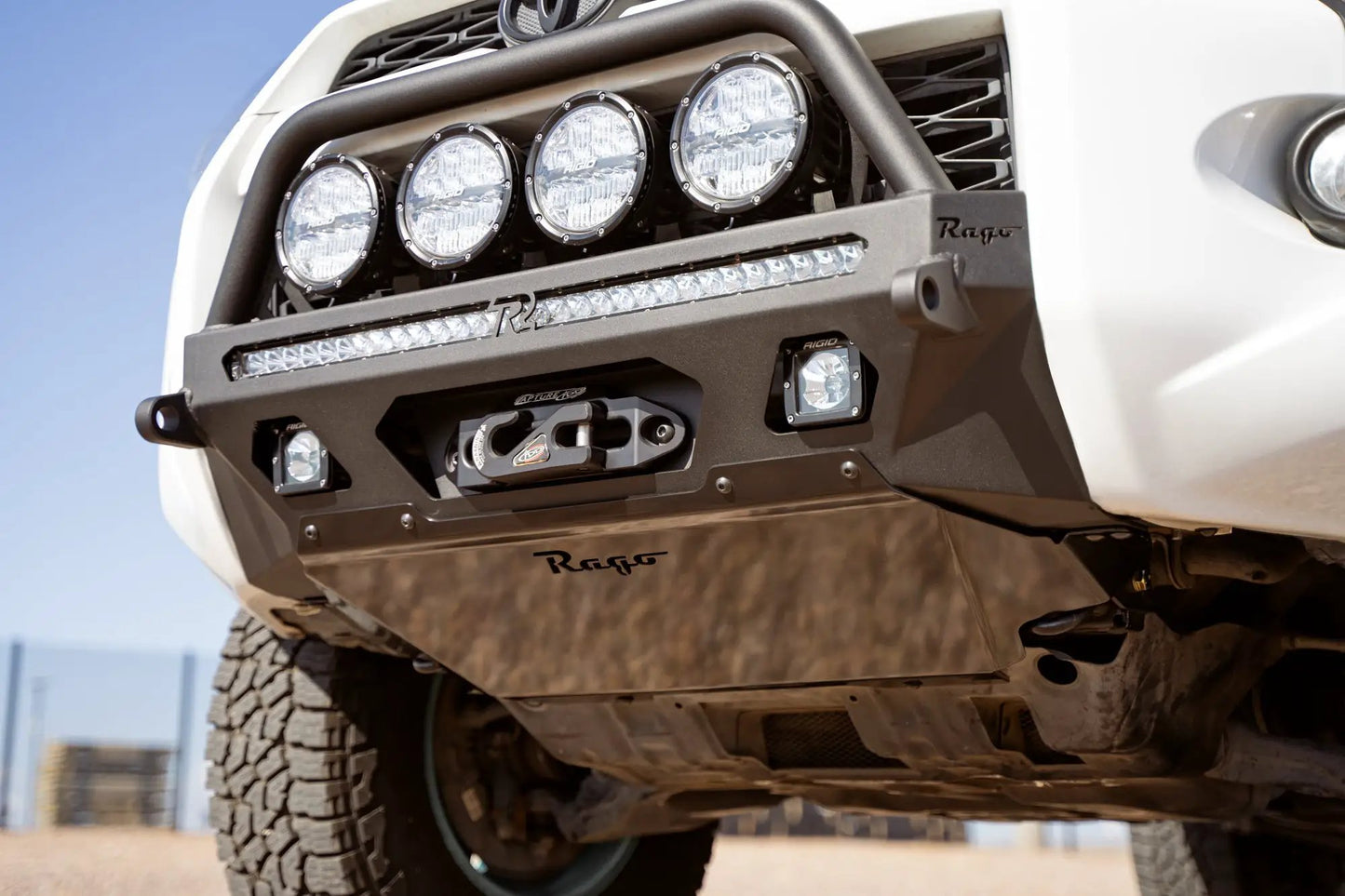 Rago Fabrication 2014-2024 Toyota 4Runner Center Mount Winch Front Bumper with Top Hoop by Rago Fabrication
