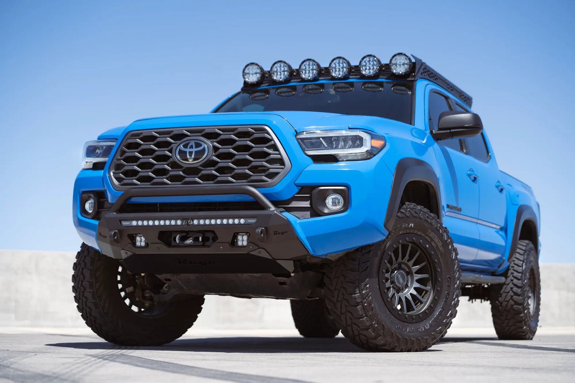 Rago Fabrication 2016-2023 Toyota Tacoma Center Mount Winch Front Bumper w/ Top Hoop by Rago Fabrication