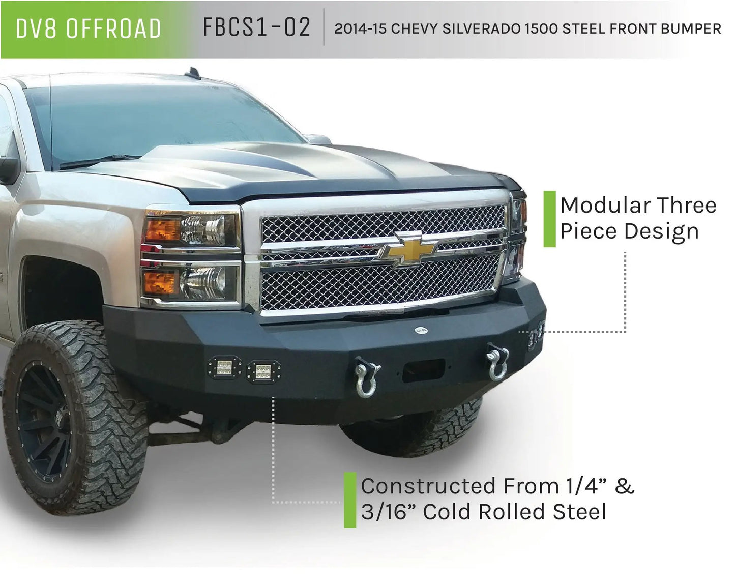 DV8 Offroad 14-15 Chevy Silverado 1500 Truck Front Full Size Bumper by DV8 Offroad