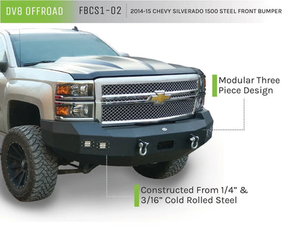 DV8 Offroad 14-15 Chevy Silverado 1500 Truck Front Full Size Bumper by DV8 Offroad