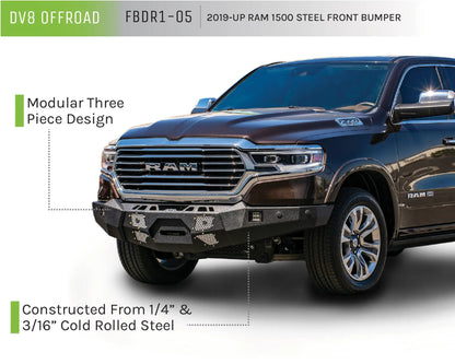 DV8 Offroad 19+ RAM 1500 Truck Front Full Size Bumper by DV8 Offroad