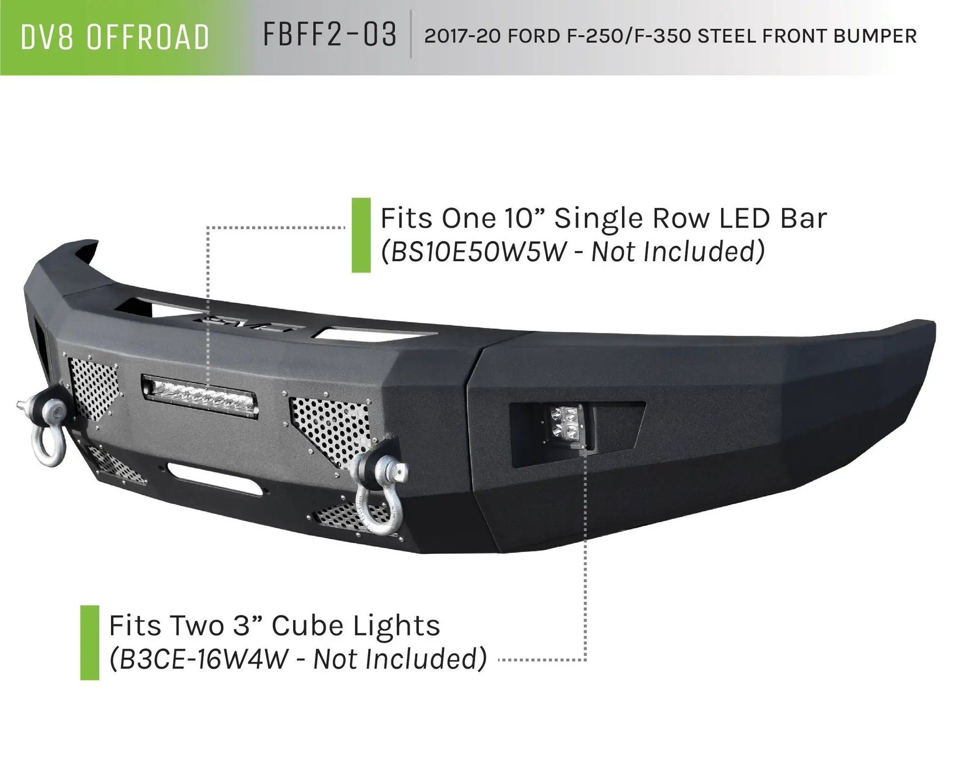 DV8 Offroad Ford F-250 / F-350 Steel Front Bumper by DV8 Offroad