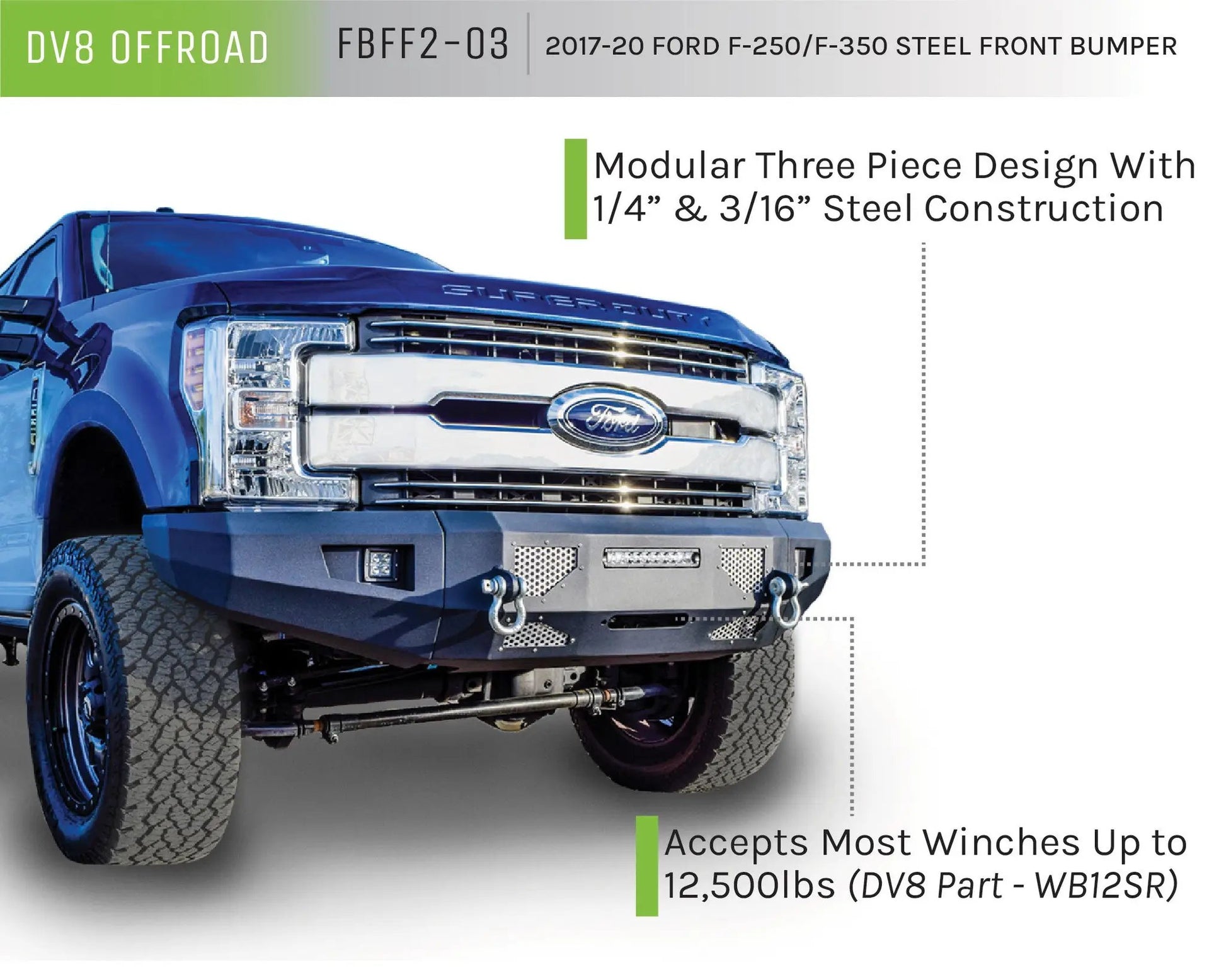DV8 Offroad Ford F-250 / F-350 Steel Front Bumper by DV8 Offroad