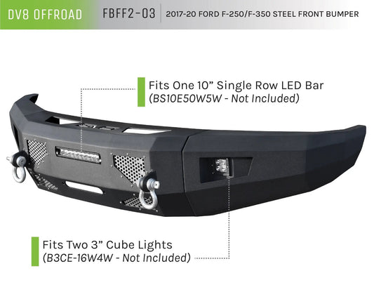 DV8 Offroad 17-20 Ford F-250/F-350 Truck Front Full Size Bumper by DV8 Offroad