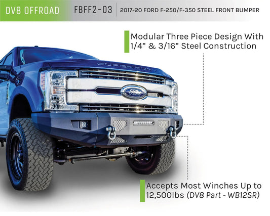 DV8 Offroad 17-20 Ford F-250/F-350 Truck Front Full Size Bumper by DV8 Offroad