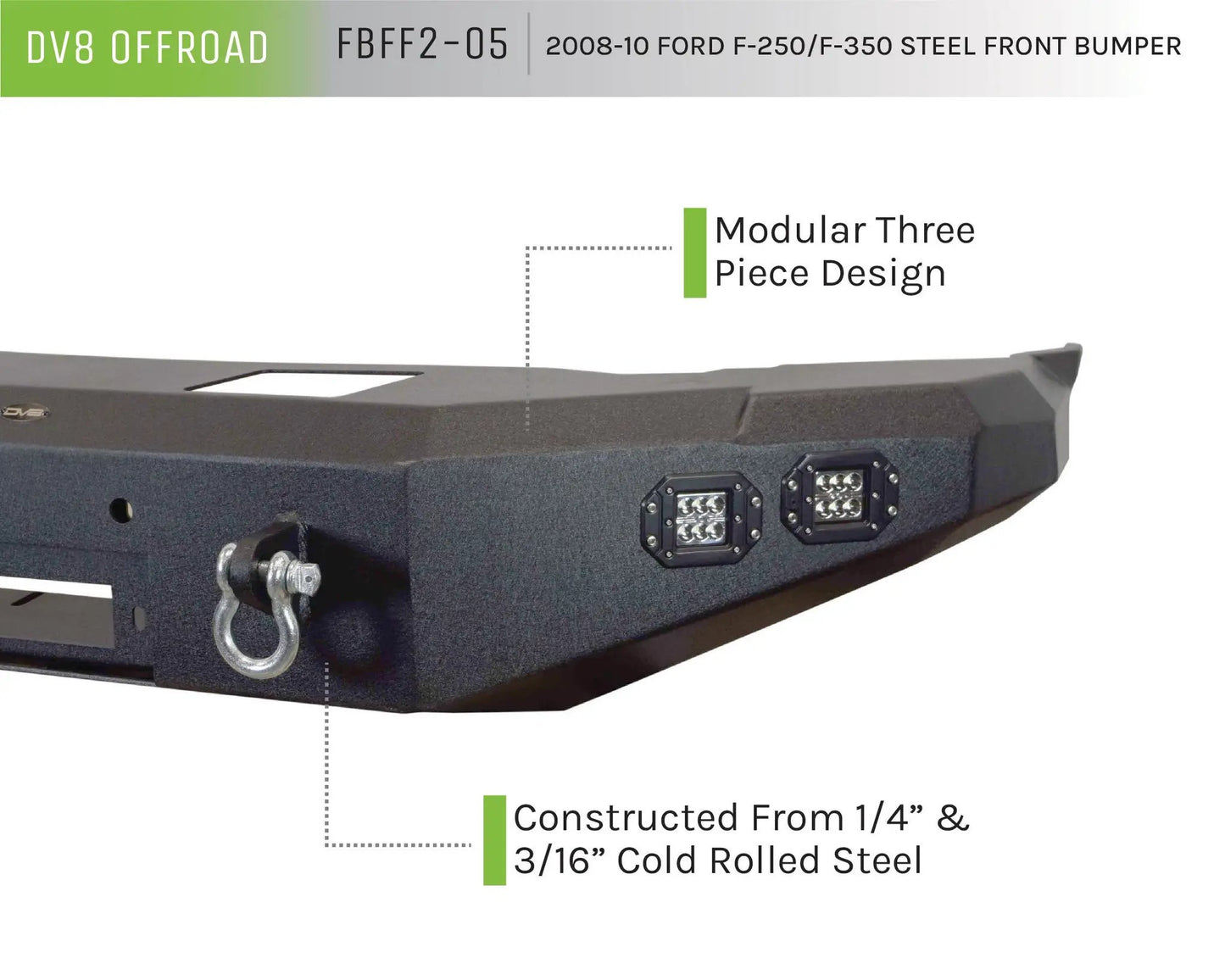 DV8 Offroad 08-10 Ford F-250/F-350 Truck Front Full Size Bumper by DV8 Offroad