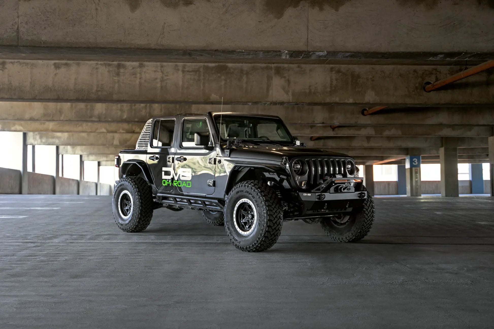 DV8 Offroad FS-25 Stubby Front Bumper with Plated Bull Bar by DV8 Offroad