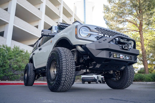 DV8 Offroad Fender flare deletes for the 2021+ Bronco in order to eliminate factory flares & maximize tire clearance. by DV8 Offroad