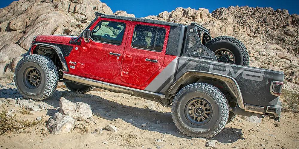 DV8 Offroad Jeep JT Fender Flares; Slim; Front & Rear by DV8 Offroad