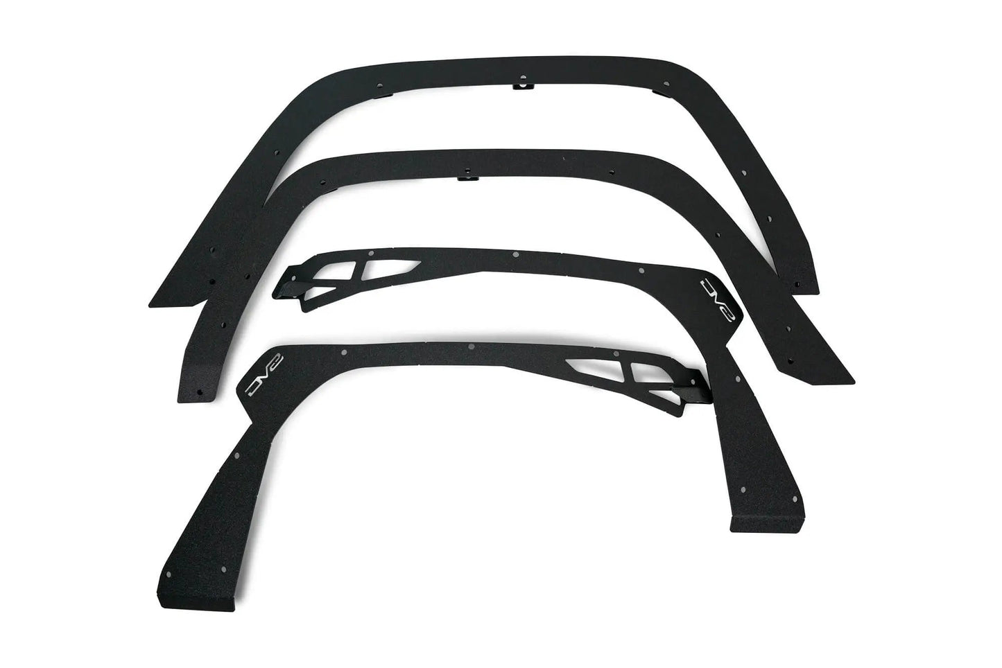 DV8 Offroad FDGL-03 is a 4pc fender deletion kit for the 20-22 Jeep Gladiator JT. Constructed from steel and protected with a multi stage powder coat the FDGL-03 offers maximum body clearance on the trail with no restriction to wheel travel by DV8 Offroad
