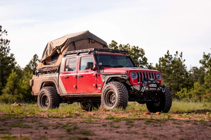 DV8 Offroad FDGL-03 is a 4pc fender deletion kit for the 20-22 Jeep Gladiator JT. Constructed from steel and protected with a multi stage powder coat the FDGL-03 offers maximum body clearance on the trail with no restriction to wheel travel by DV8 Offroad