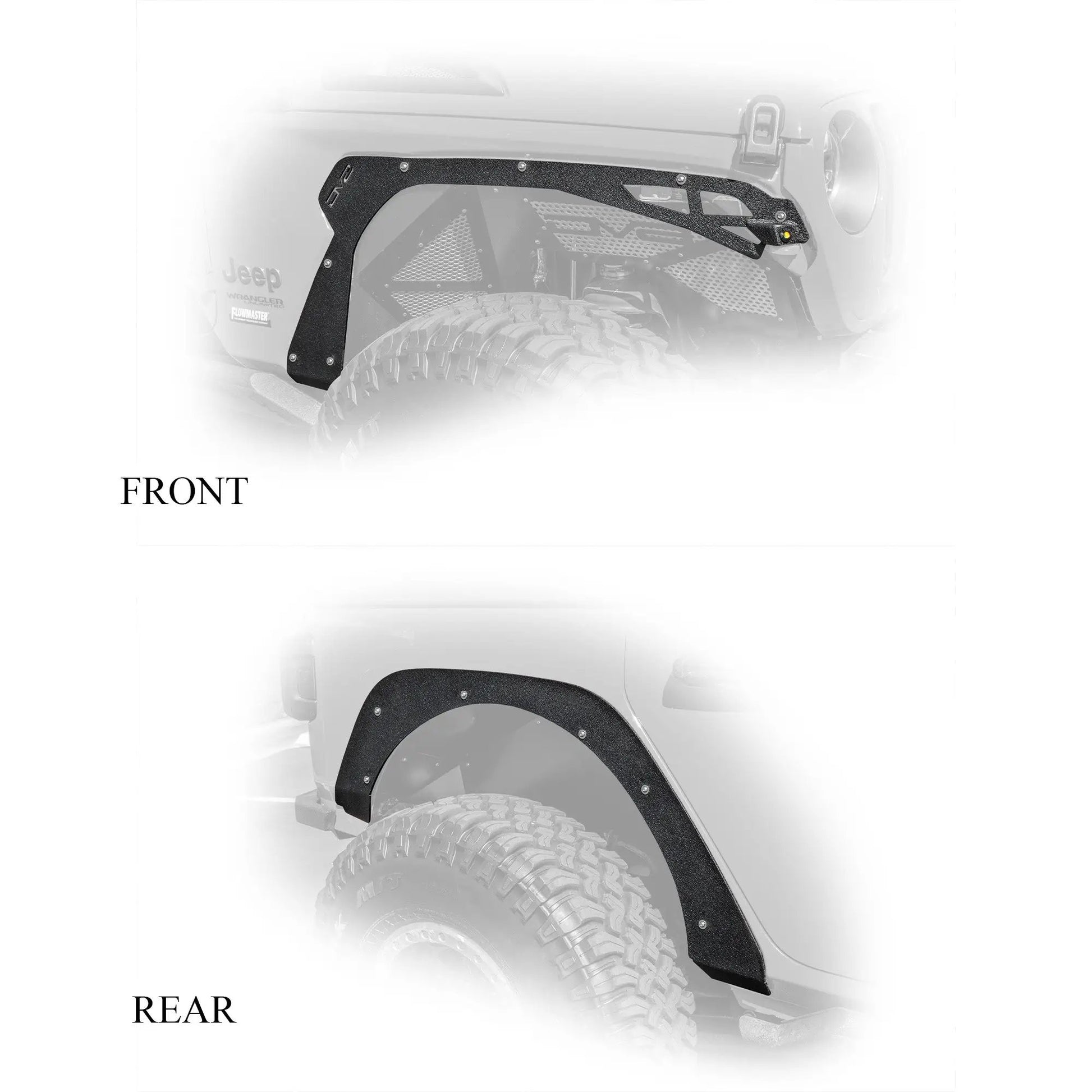 DV8 Offroad 18+ Jeep JL Fender Flares; Delete; Front & Rear by DV8 Offroad