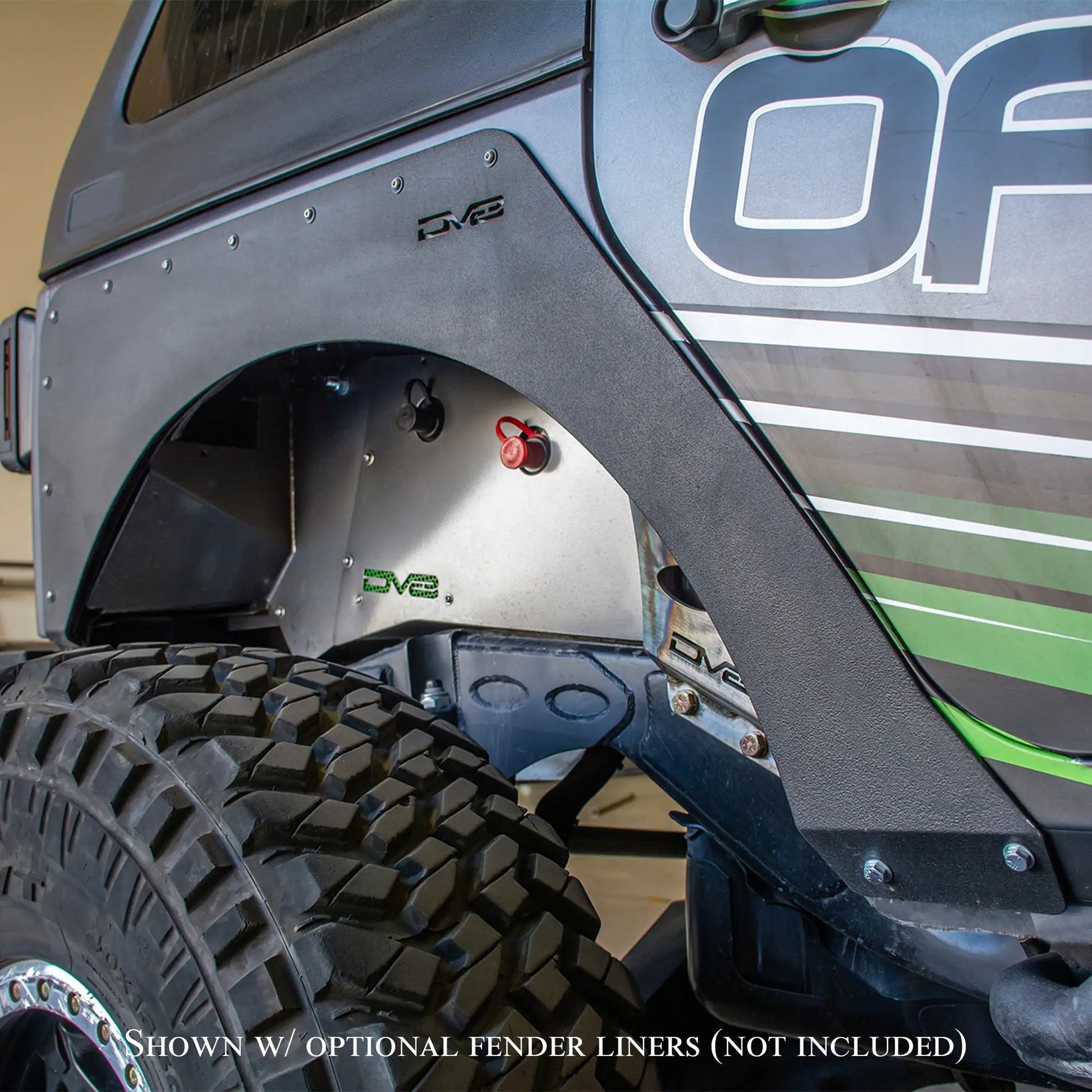 DV8 Offroad 07-18 Jeep JK Fender Flares; Delete; Front & Rear by DV8 Offroad