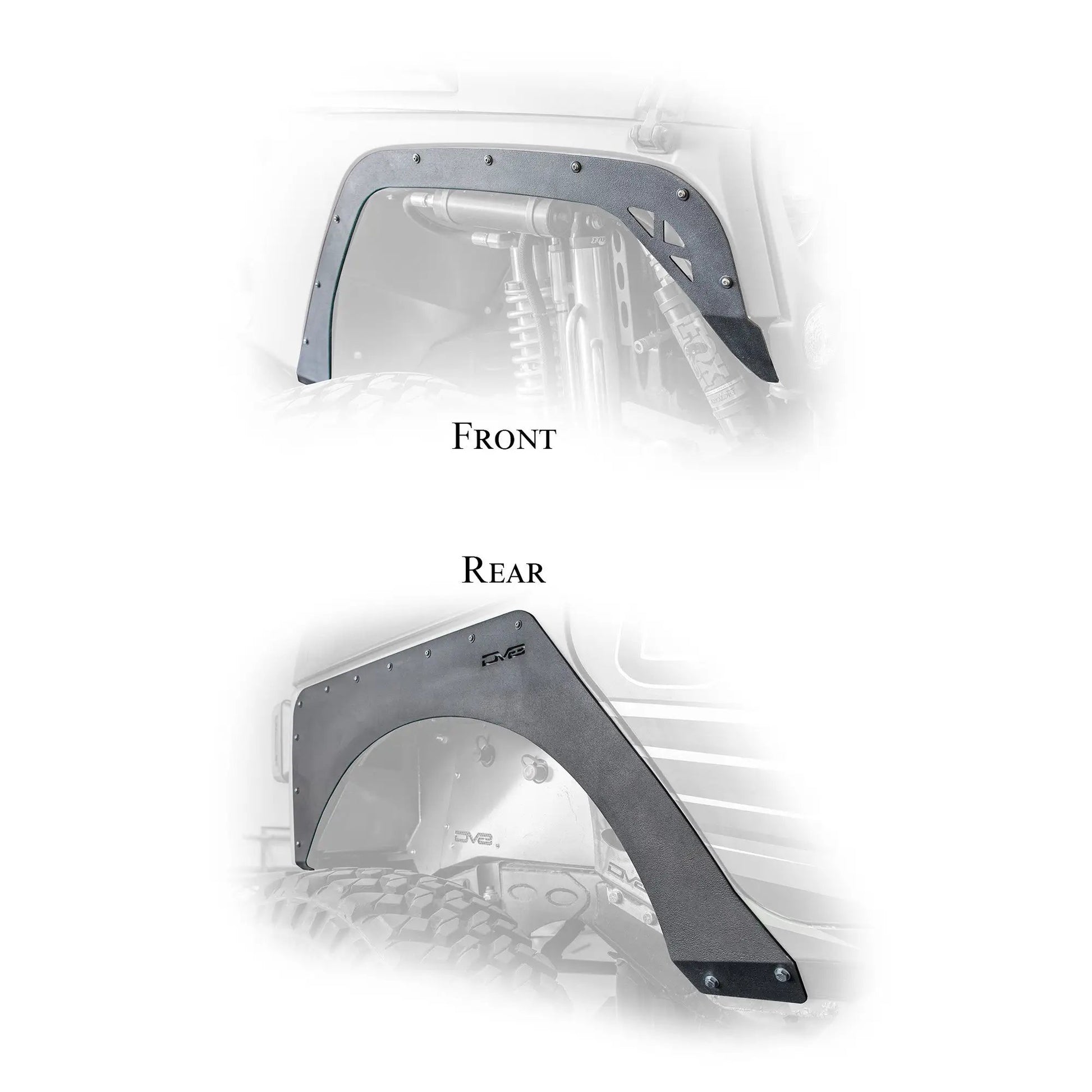 DV8 Offroad 07-18 Jeep JK Fender Flares; Delete; Front & Rear by DV8 Offroad