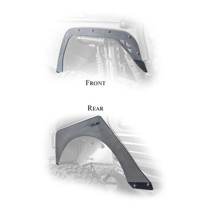 DV8 Offroad 07-18 Jeep JK Fender Flares; Delete; Front & Rear by DV8 Offroad