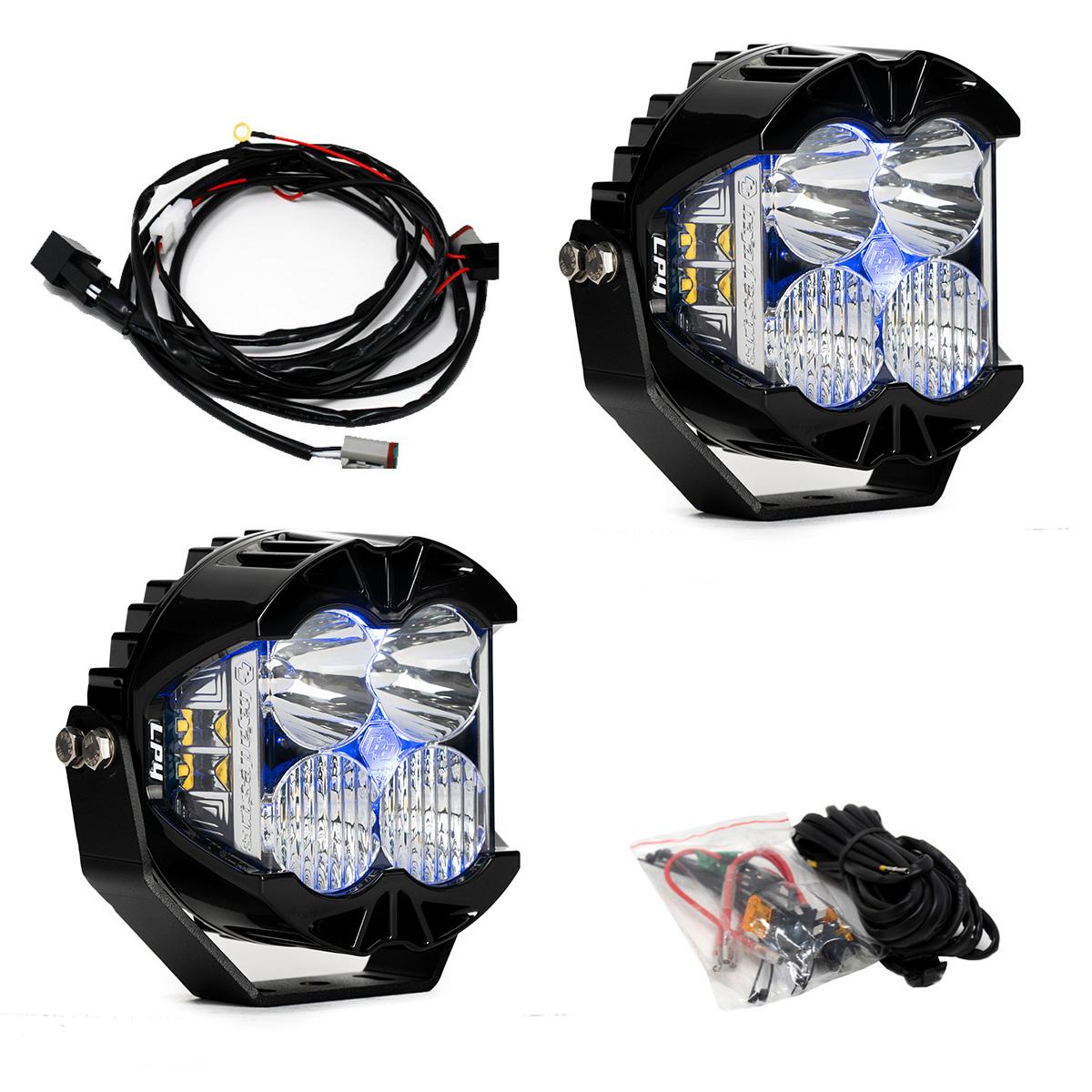 Baja Designs LP4 Pro LED Auxiliary Light Pod Pair (Light Pattern: Driving/Combo; Color: Clear; Backlight: Blue)