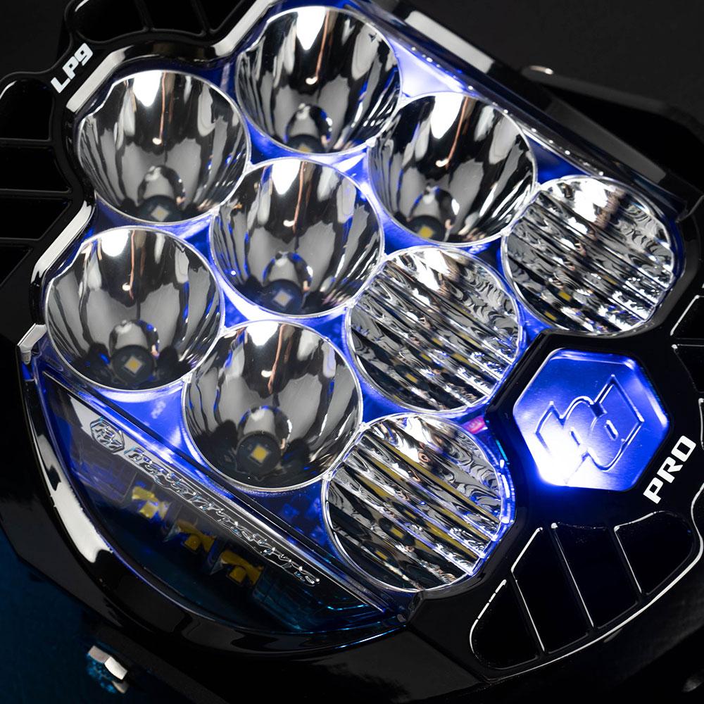 Baja Designs LP9 Pro LED Auxiliary Light Pod (Light Pattern: Driving/Combo; Color: Clear; Backlight: Blue)