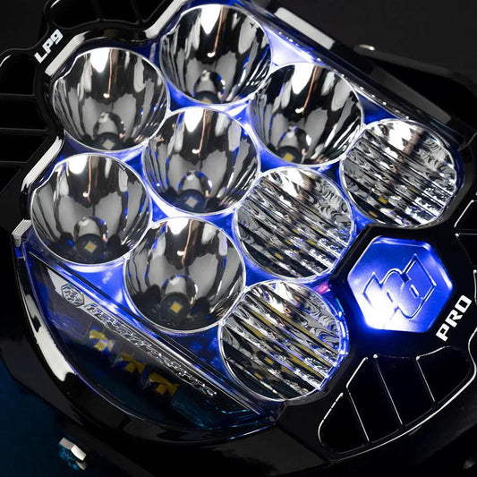 Baja Designs LP9 Pro LED Auxiliary Light Pod (Light Pattern: Driving/Combo; Color: Clear; Backlight: Blue) by Baja Designs