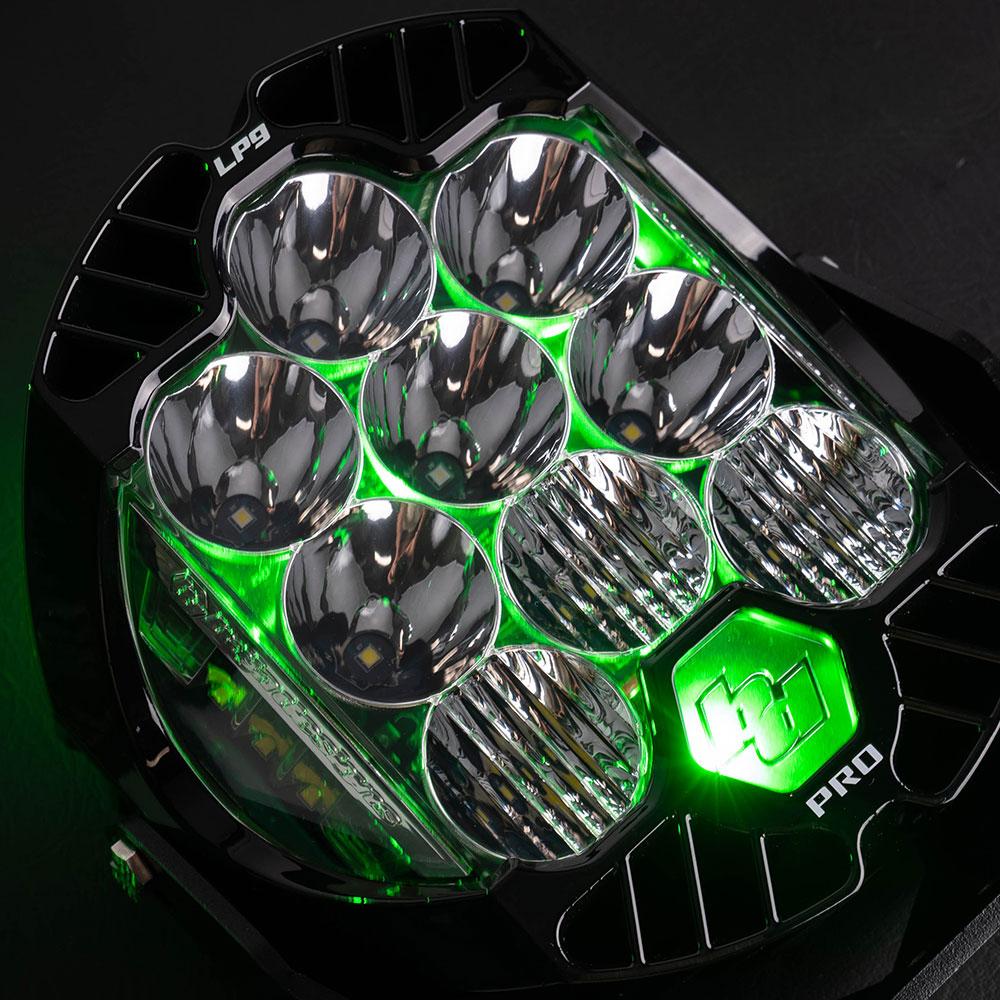 Baja Designs LP9 Pro LED Auxiliary Light Pod (Light Pattern: Driving/Combo; Color: Clear; Backlight: Green)