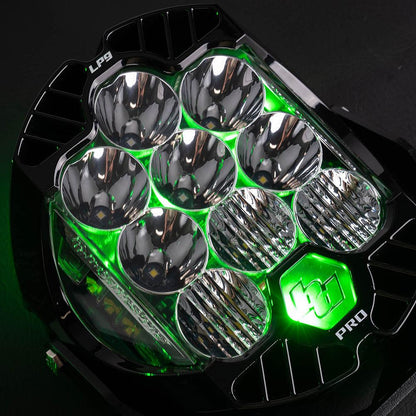 Baja Designs LP9 Pro LED Auxiliary Light Pod (Light Pattern: Driving/Combo; Color: Clear; Backlight: Green)